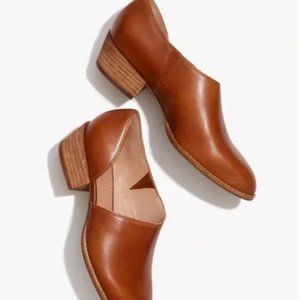 Madewell Size 8 Lucie Asymmetrical Shoe in Leather English Saddle (Light Brown)